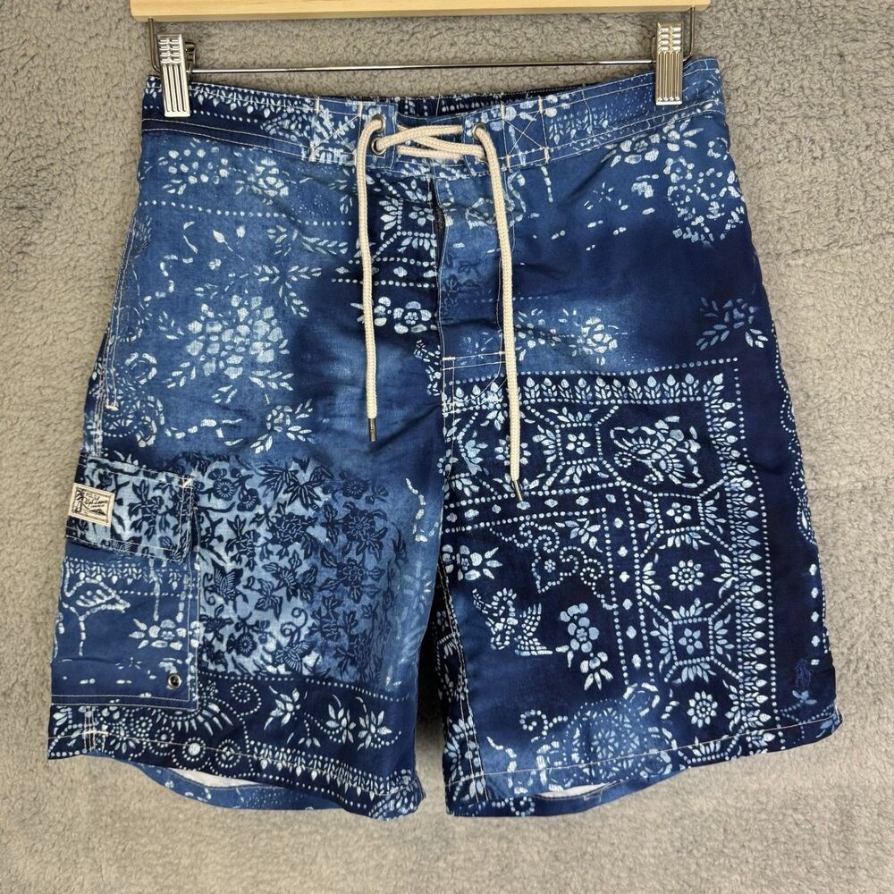 Polo Ralph Lauren Swimwear Mens S Blue Board Shorts Cargo Pocket